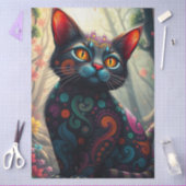 Colourful Fantasy Cat  Seidenpapier (Basteln)