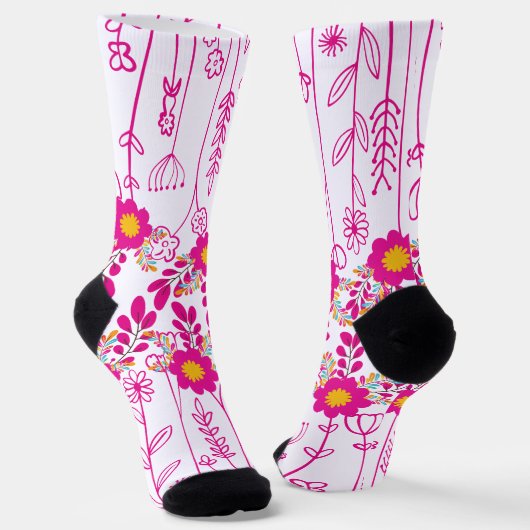 Colourful Flower Designed  Socken (Gewinkelt)