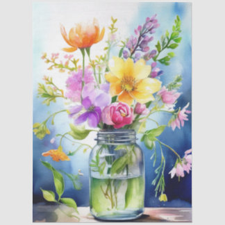 Colourful Flower Tissue Paper Seidenpapier