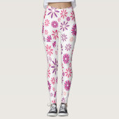 Colourful Flowers pattern Design Leggings (Vorderseite)