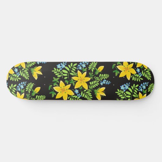 Colourful flowers skateboard (Horizontal)