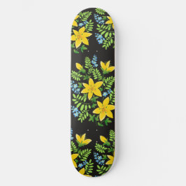 Colourful flowers skateboard
