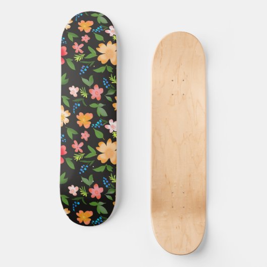 Colourful flowers skateboard (Vorderseite)