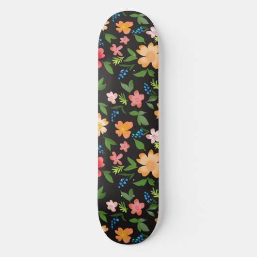 Colourful flowers skateboard (Vorderseite)