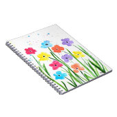 Colourful flowers watercolour Simple Doodles Notizblock (Rechte Seite)
