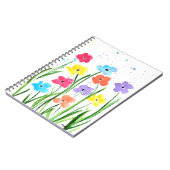 Colourful flowers watercolour Simple Doodles Notizblock (Linke Seite)