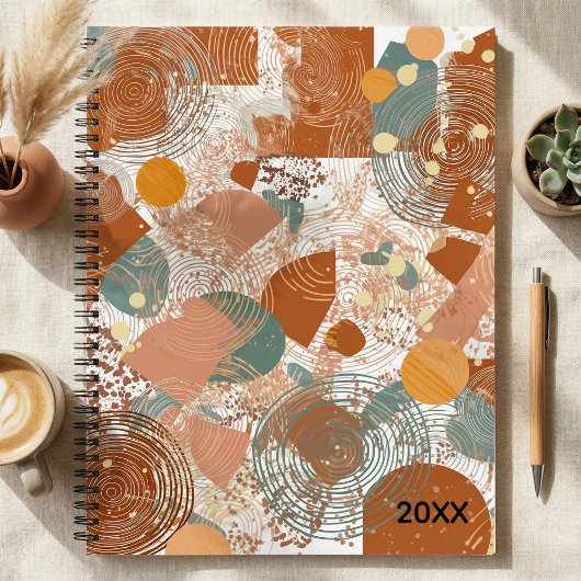 Colourful geometric contemporary abstract spiral notizblock