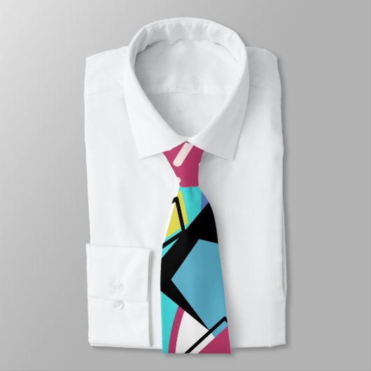 Colourful Geometric Retro 80s Memphis Design Krawatte (Gebunden)