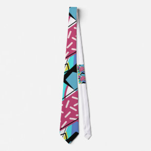 Colourful Geometric Retro 80s Memphis Design Krawatte