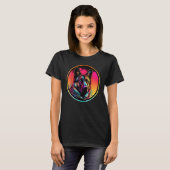 Colourful German Shepherd Dog Dad Mom Graffity T-Shirt (Vorne ganz)