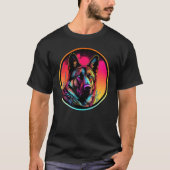 Colourful German Shepherd Dog Dad Mom Graffity T-Shirt (Vorderseite)