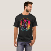 Colourful German Shepherd Dog Dad Mom Graffity T-Shirt (Vorne ganz)