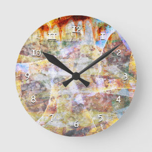 Colourful grunge graffiti runde wanduhr