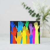 Colourful Hands Postkarte (Stehend Vorderseite)