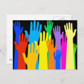 Colourful Hands Postkarte (Vorne/Hinten)