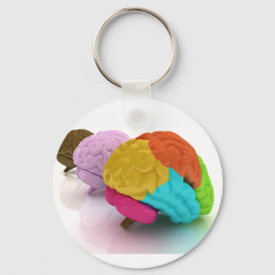 Colourful Human Brains Keychain Schlüsselanhänger