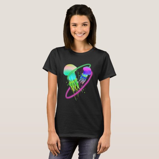 Colourful jellyfish for biologists sea creatures T-Shirt (Vorne ganz)