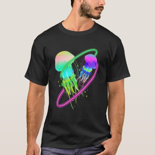 Colourful jellyfish for biologists sea creatures T-Shirt (Vorderseite)