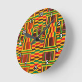 Colourful Kente Runde Wanduhr (Winkel)