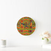 Colourful Kente Runde Wanduhr (Zuhause)
