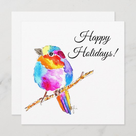 Colourful Little Bird Feiertagskarte (Vorne/Hinten)