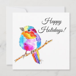 Colourful Little Bird Feiertagskarte