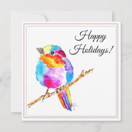 Colourful Little Bird Feiertagskarte