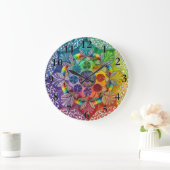 Colourful Mandala Wall Clock Große Wanduhr (Zuhause)