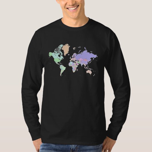 Colourful map of the world countries  internationa T-Shirt (Vorderseite)