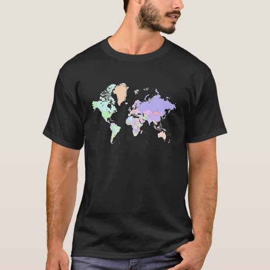 Colourful map of the world countries  internationa T-Shirt (Vorderseite)