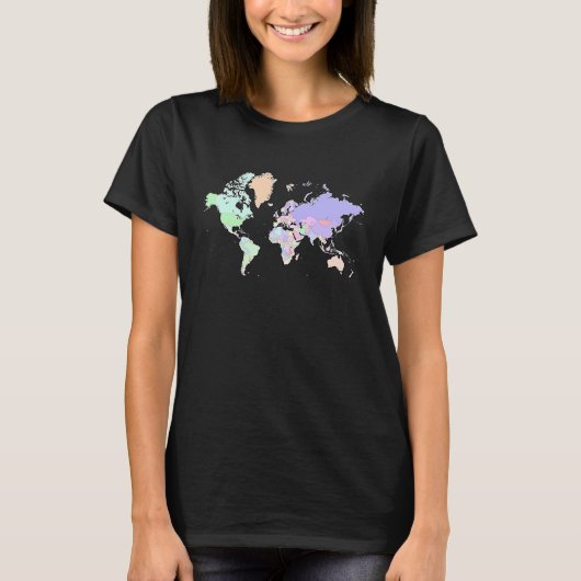 Colourful map of the world countries  internationa T-Shirt (Vorderseite)