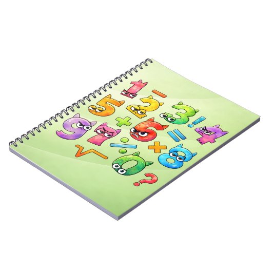 Colourful Maths Numbers Notebook for Primary Schoo Notizblock (Linke Seite)