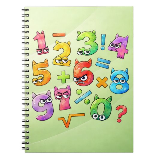 Colourful Maths Numbers Notebook for Primary Schoo Notizblock (Vorderseite)