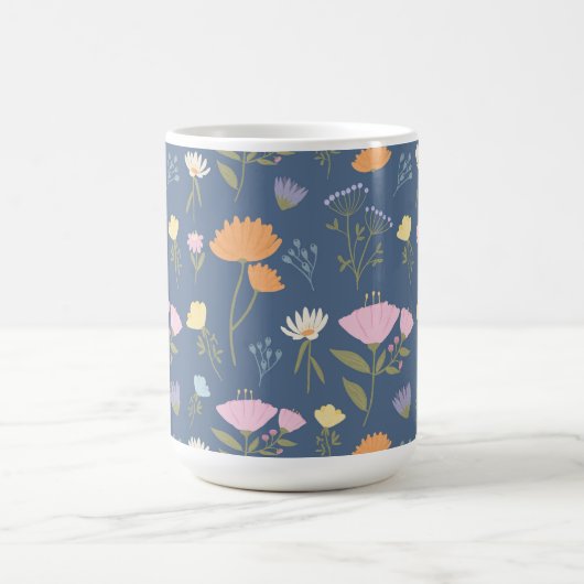 Colourful meadow on blue kaffeetasse (Mittel)