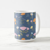 Colourful meadow on blue kaffeetasse (VorderseiteRechts)