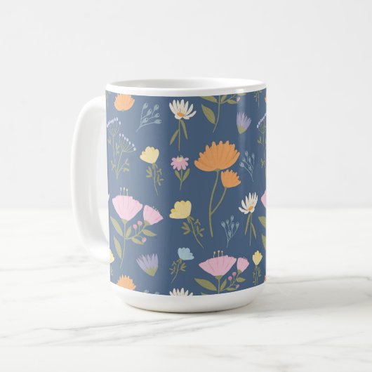 Colourful meadow on blue kaffeetasse (Vorderseite Links)