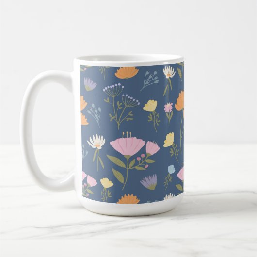 Colourful meadow on blue kaffeetasse (Links)