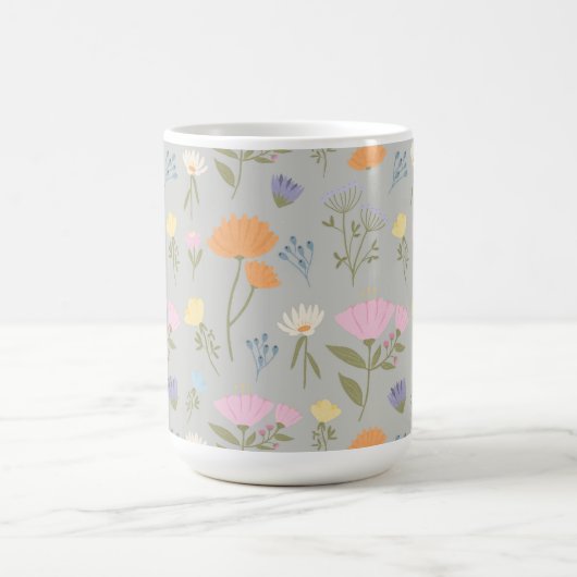 Colourful meadow on grey kaffeetasse (Mittel)