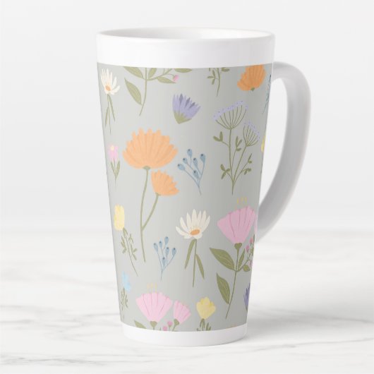 Colourful meadow on grey milchtasse (Rechte Ecke)