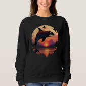 Colourful mystical orca whale watching dolphin pot sweatshirt (Vorderseite)