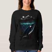 Colourful mystical orca whale watching dolphin pot sweatshirt (Vorderseite)