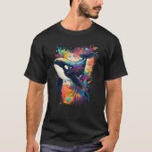 Colourful mystical orca whale watching dolphin pot T-Shirt (Vorderseite)
