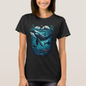 Colourful mystical orca whale watching dolphin pot T-Shirt (Vorderseite)