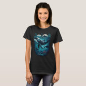 Colourful mystical orca whale watching dolphin pot T-Shirt (Vorne ganz)