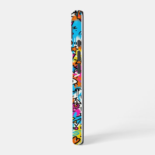 Colourful Neon Robot Pattern iPhone 16 case Hülle (Linke Seite)