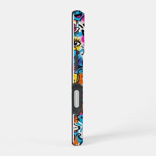 Colourful Neon Robot Pattern iPhone 16 case Hülle (Rechte Seite)