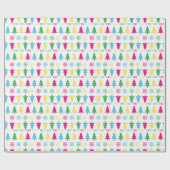 Colourful Neon Typographic HO HO Christmas Tree Geschenkpapier (Flach)