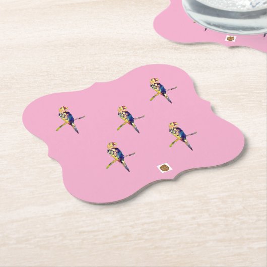 Colourful Parrot Coaster Untersetzer (angewinkelt)