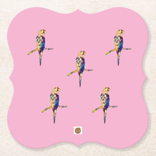 Colourful Parrot Coaster Untersetzer (Vorderseite)