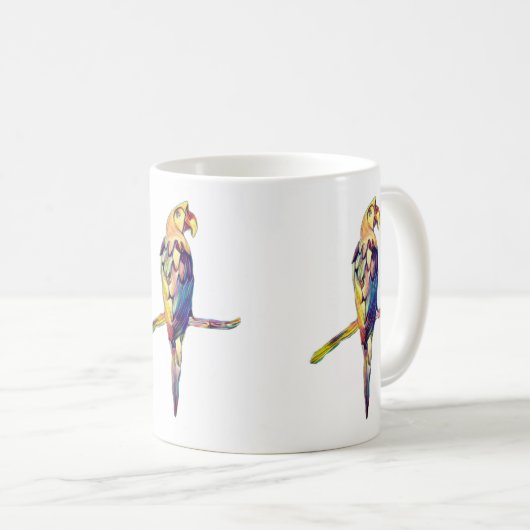 Colourful Parrot Mug Kaffeetasse (VorderseiteRechts)